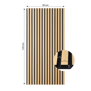 Akustikpaneele Wandpaneele 60 x 120 cm Natur Eiche Holz 3D Leisten