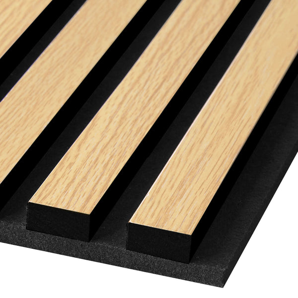 Akustikpaneele Wandpaneele 60 x 60 cm Natur Eiche Holz 3D Leisten