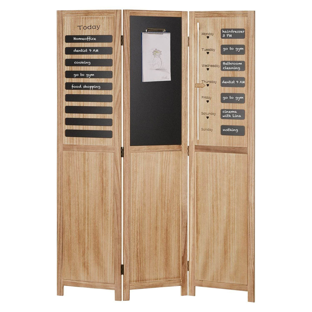 Paravent Raumteiler 3 teilig Tafel Natur