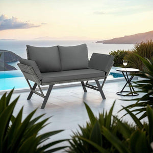 Rattan-Loungesofa Sintra grau