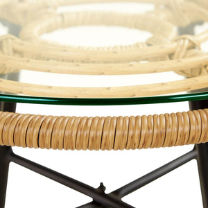 Set Balkonmöbel Poly Rattan Natur Garten Lounge Set 2 Rattanmöbel