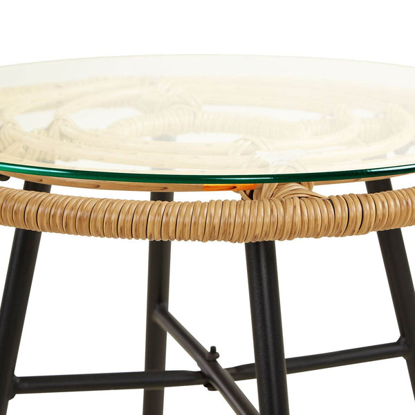 Set Balkonmöbel Poly Rattan Natur Garten Lounge Set 2 Rattanmöbel