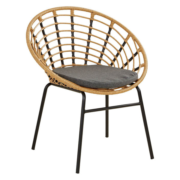 Set Balkonmöbel Poly Rattan Natur Garten Lounge Set 2 Rattanmöbel