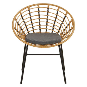Set Balkonmöbel Poly Rattan Natur Garten Lounge Set 2 Rattanmöbel