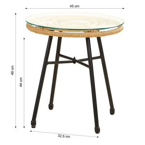 Set Balkonmöbel Poly Rattan Natur Garten Lounge Set 2 Rattanmöbel