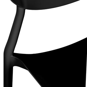 Gartenstuhl 4er Set Schwarz Stühle Küchenstühle Kunststoff Stapelstühle