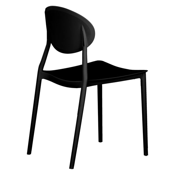 Gartenstuhl 4er Set Schwarz Stühle Küchenstühle Kunststoff Stapelstühle