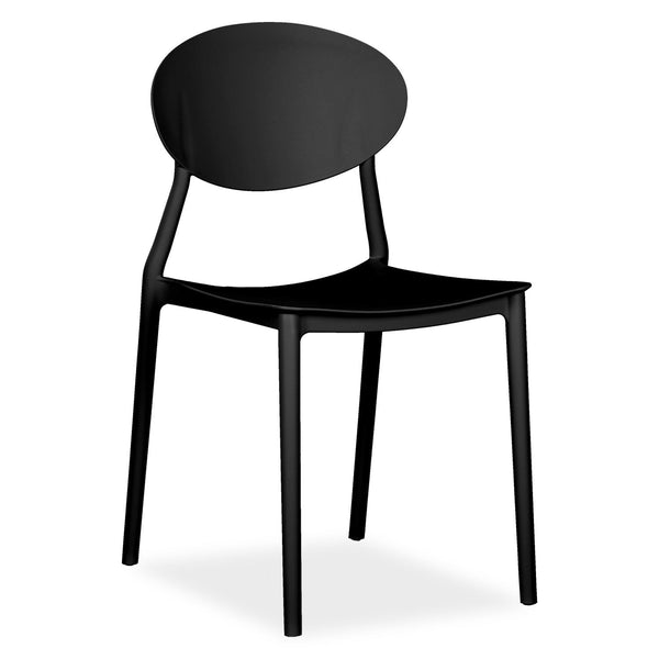 Gartenstuhl 4er Set Schwarz Stühle Küchenstühle Kunststoff Stapelstühle
