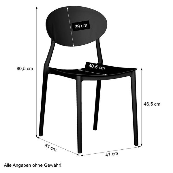 Gartenstuhl 4er Set Schwarz Stühle Küchenstühle Kunststoff Stapelstühle