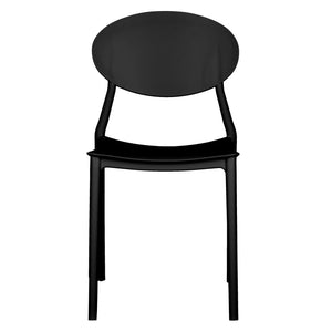 Gartenstuhl 4er Set Schwarz Stühle Küchenstühle Kunststoff Stapelstühle