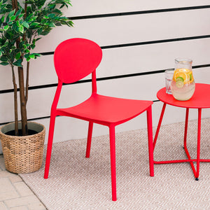 Gartenstuhl 4er Set RotStühle Küchenstühle Kunststoff Stapelstühle Balkonstuhl