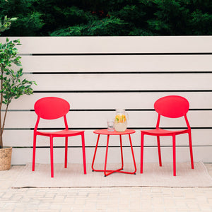 Gartenstuhl 4er Set RotStühle Küchenstühle Kunststoff Stapelstühle Balkonstuhl