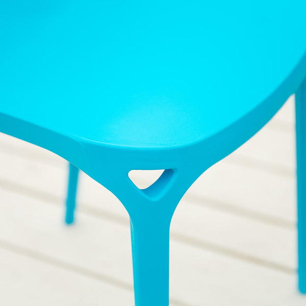 Gartenstuhl 2er Set Modern Blau Kunststoff Stapelstühle