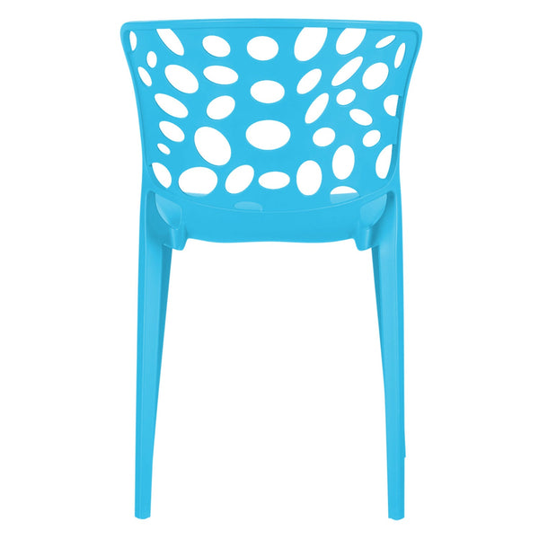 Gartenstuhl 2er Set Modern Blau Kunststoff Stapelstühle
