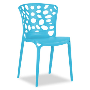 Gartenstuhl 2er Set Modern Blau Kunststoff Stapelstühle