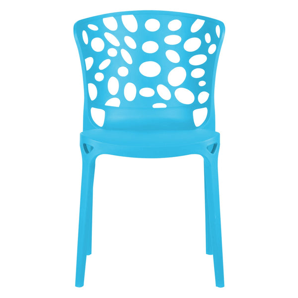 Gartenstuhl 2er Set Modern Blau Kunststoff Stapelstühle