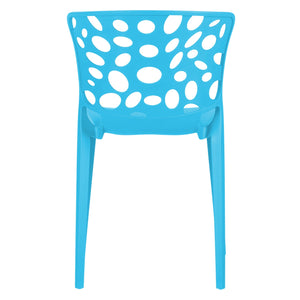 Gartenstuhl 4er Set Modern Blau Kunststoff Stapelstühle