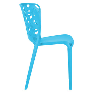 Gartenstuhl 4er Set Modern Blau Kunststoff Stapelstühle