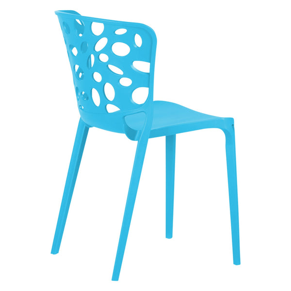 Gartenstuhl 4er Set Modern Blau Kunststoff Stapelstühle