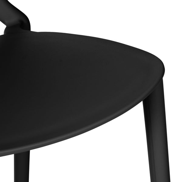 Gartenstuhl 4er Set Schwarz Kunststoff Stapelstühle Balkonstuhl