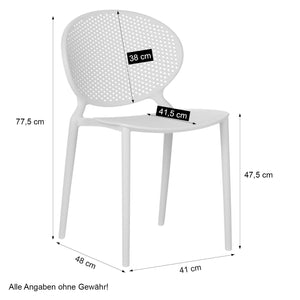 Gartenstuhl 4er Set Grau Kunststoff Stapelstühle Balkonstuhl