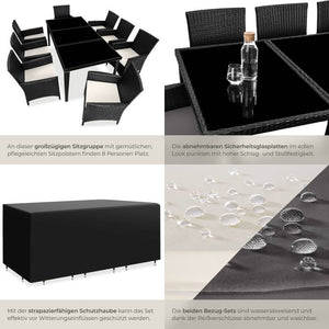 Aluminium Rattan Sitzgruppe Menorca schwarz