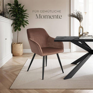 Stuhl Marilyn Samtoptik, schwarz/braun