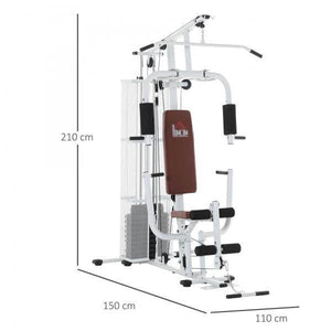 Gym Kraftstation Fitnessstation Multigym Fitnessgerät inkl. Gewichten Metall PU