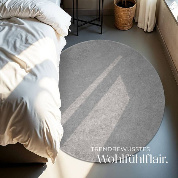 Tapis à poils courts Soft Zone gris Ø 120 cm 