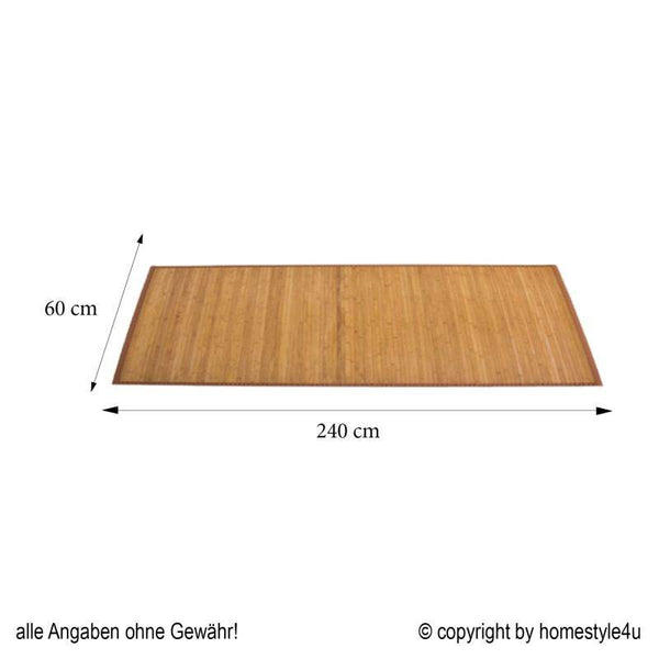 Bambusmatte Bambusteppich 60 x 240 cm Teppich Bambus braun