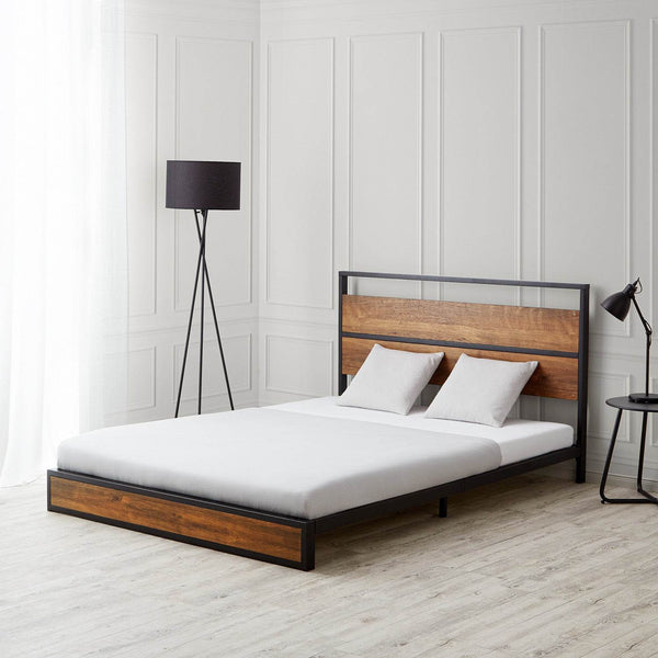 Metallbett 140x200 cm Schwarz mit Lattenrost