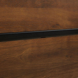 Metallbett mit Matratze & Lattenrost 140x200 cm Schwarz Braun