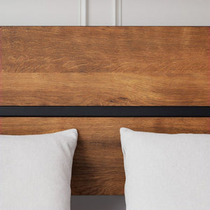 Metallbett mit Matratze & Lattenrost 140x200 cm Schwarz Braun