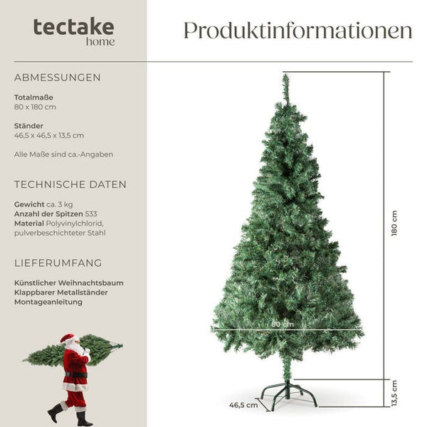 Künstlicher Weihnachtsbaum 180 cm grün