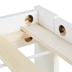 Holzbett 90x200 cm Weiss | Einzelbett | mit Lattenrost | massiv | Kind Jugend Gast
