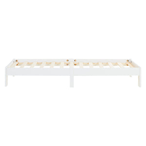 Holzbett 90x200 cm Weiss | Einzelbett | mit Lattenrost | massiv | Kind Jugend Gast