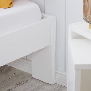 Holzbett 90x200 cm Weiss | Einzelbett | mit Lattenrost | massiv | Kind Jugend Gast