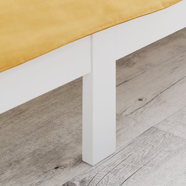 Holzbett 90x200 cm Weiss | Einzelbett | mit Lattenrost | massiv | Kind Jugend Gast