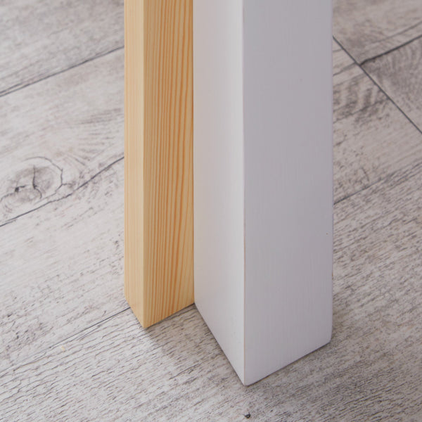 Hochbett Kinder 90x200 cm Weiss | Leiter Natur | Rausfallschutz | mit Lattenrost