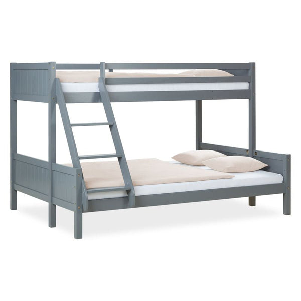 Etagenbett mit 2 Matratzen 90x200 und 140x200 Grau