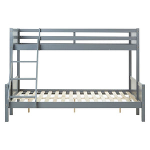 Etagenbett 2 Liegeflächen 90x200 cm und 140x200 cm Grau | mit Lattenrost