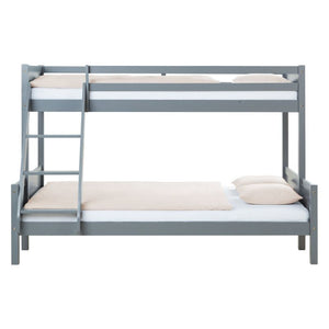 Etagenbett mit 2 Matratzen 90x200 und 140x200 Grau