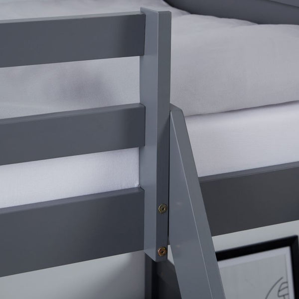 Etagenbett mit 2 Matratzen 90x200 und 140x200 Grau