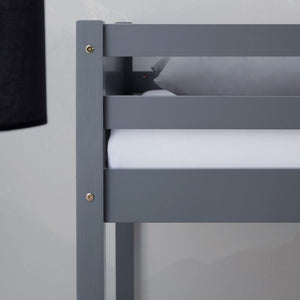 Etagenbett 2 Liegeflächen 90x200 cm und 140x200 cm Grau | mit Lattenrost