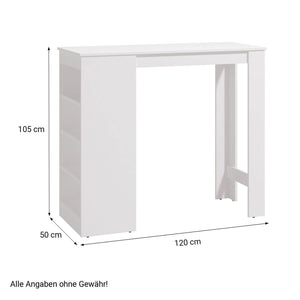Bartisch 120x50 cm Eiche Natur Weiss