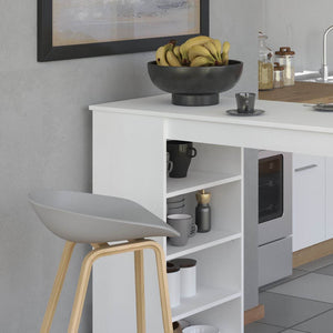 Bartisch 120x50 cm Eiche Natur Weiss