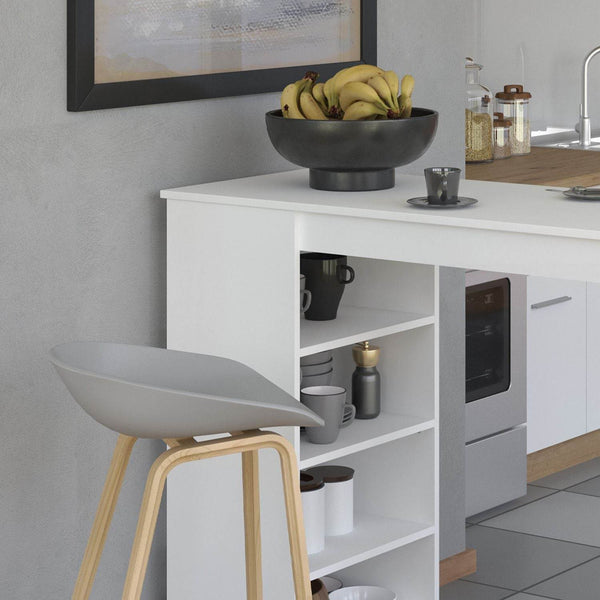 Bartisch 120x50 cm Eiche Natur Weiss