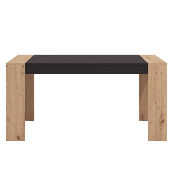 Esszimmertisch 154x90 cm Holz Massiv Eiche Schwarz