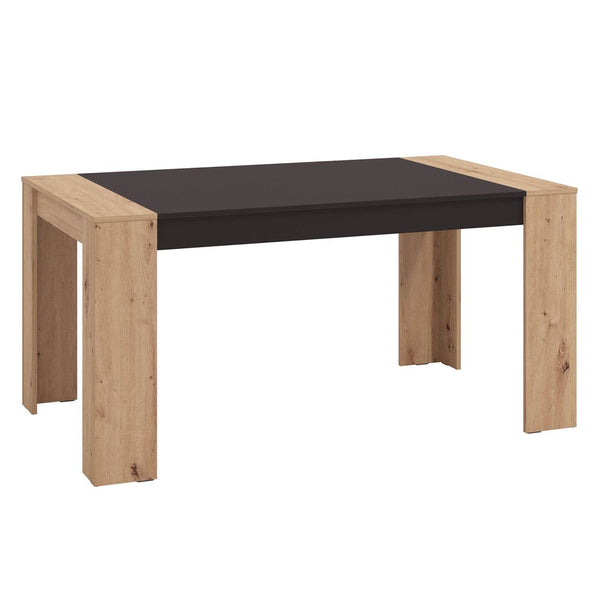 Esszimmertisch 154x90 cm Holz Massiv Eiche Schwarz