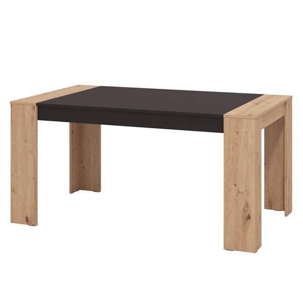 Esszimmertisch 154x90 cm Holz Massiv Eiche Schwarz